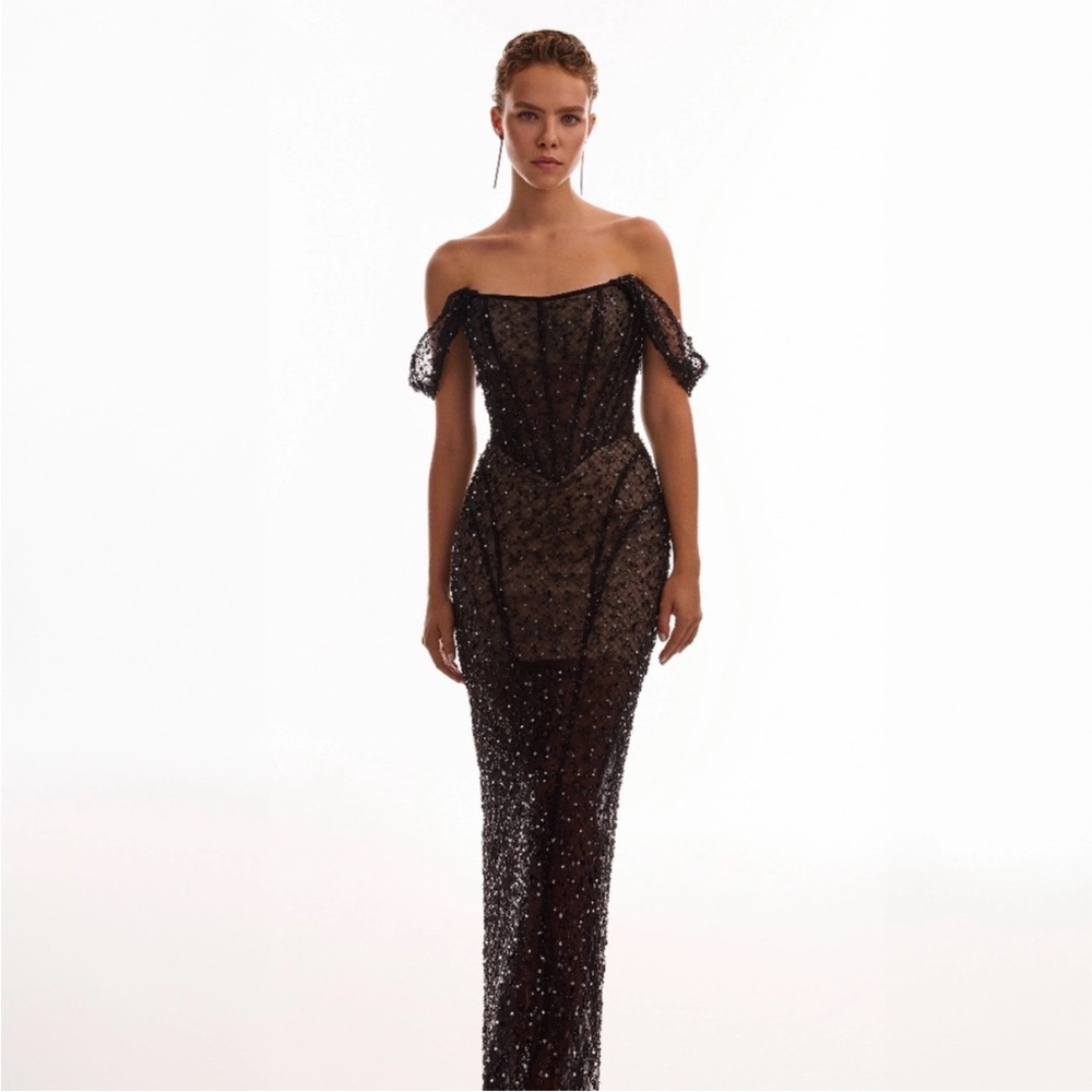 MILLA | Black Sequin Midnight Dress (Glamorous, sz M)